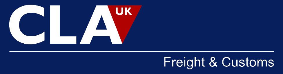 CLA UK logo displaying the Freight & Customs tagline on a dark blue background